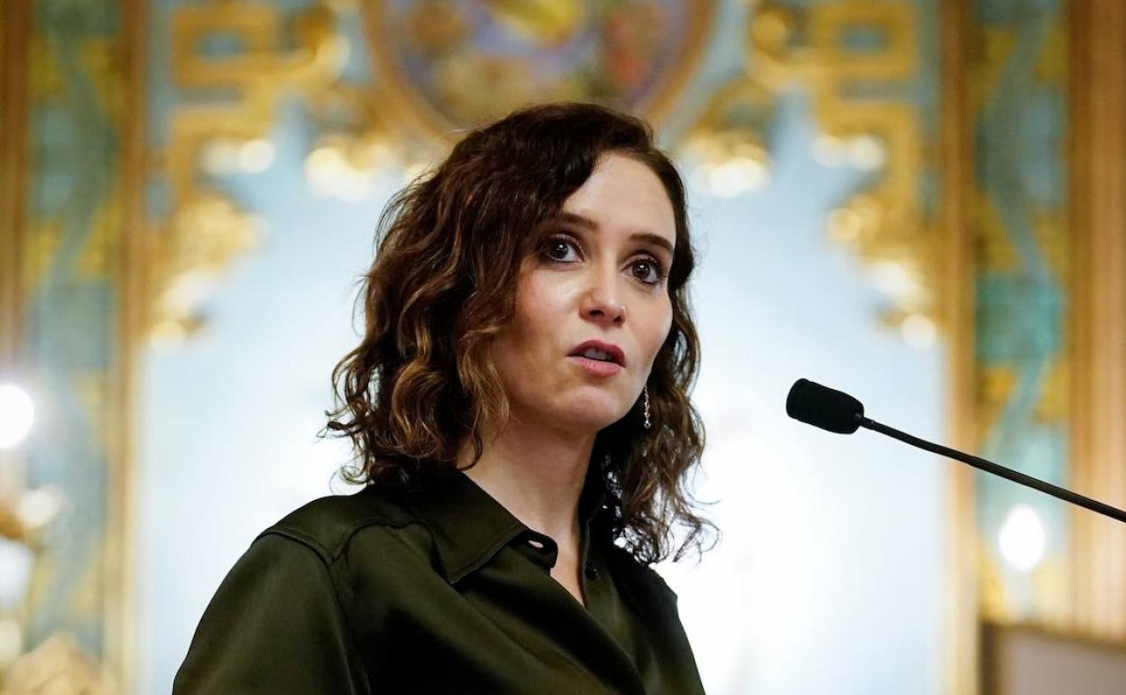 Isabel Díaz Ayuso, presidenta de la Comunidad de Madrid, este jueves durante un acto.