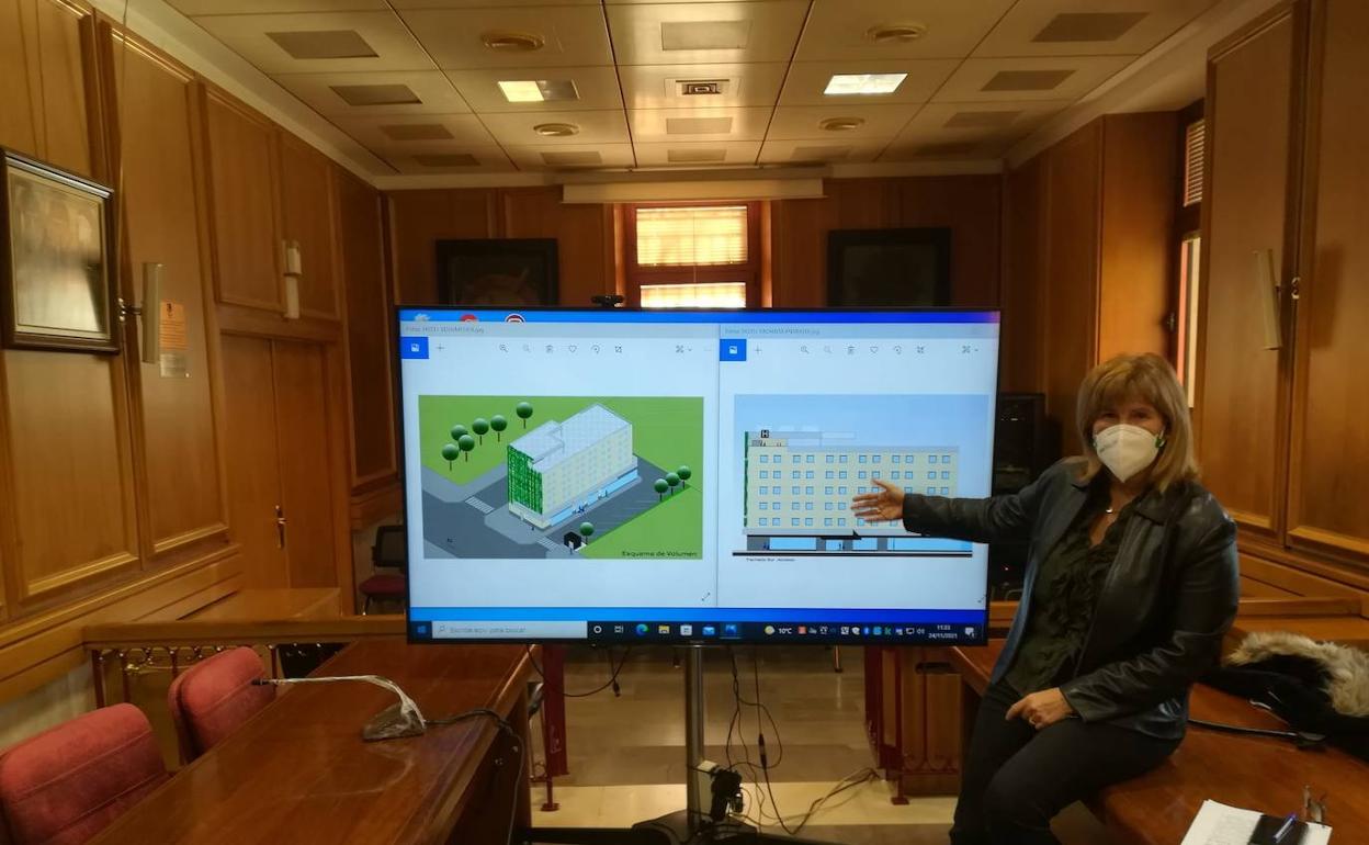 Basabe, durante la presentación del proyecto hotelero.