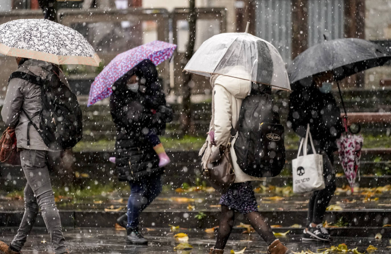 Fotos: Los primeros copos de nieve caen sobre Vitoria