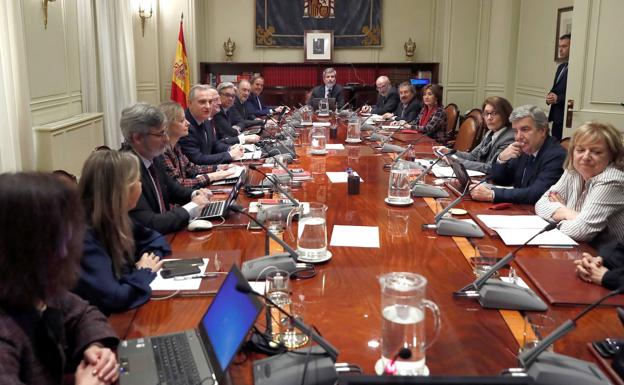 El pleno del órgano de gobierno de los jueces presidido por Carlos Lesmes, cuyo mandato comenzó en 2013.