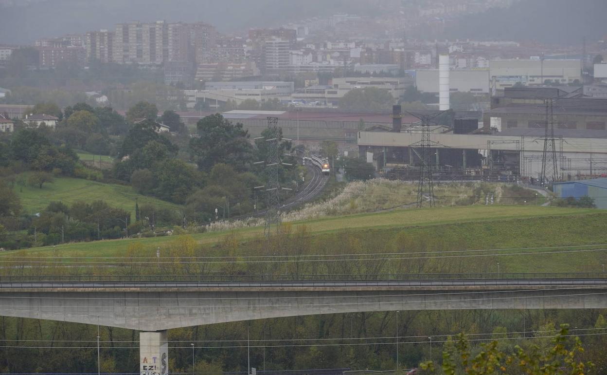 Obras del TAV en Arrigorriaga.