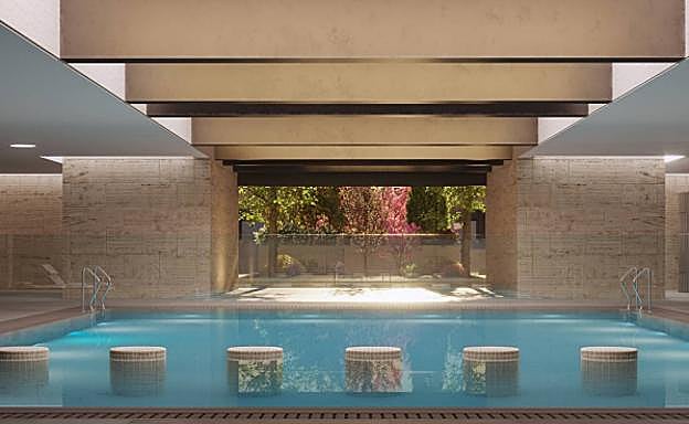 Imagen de la piscina, una de las comodidades incluidas en la urbanización.