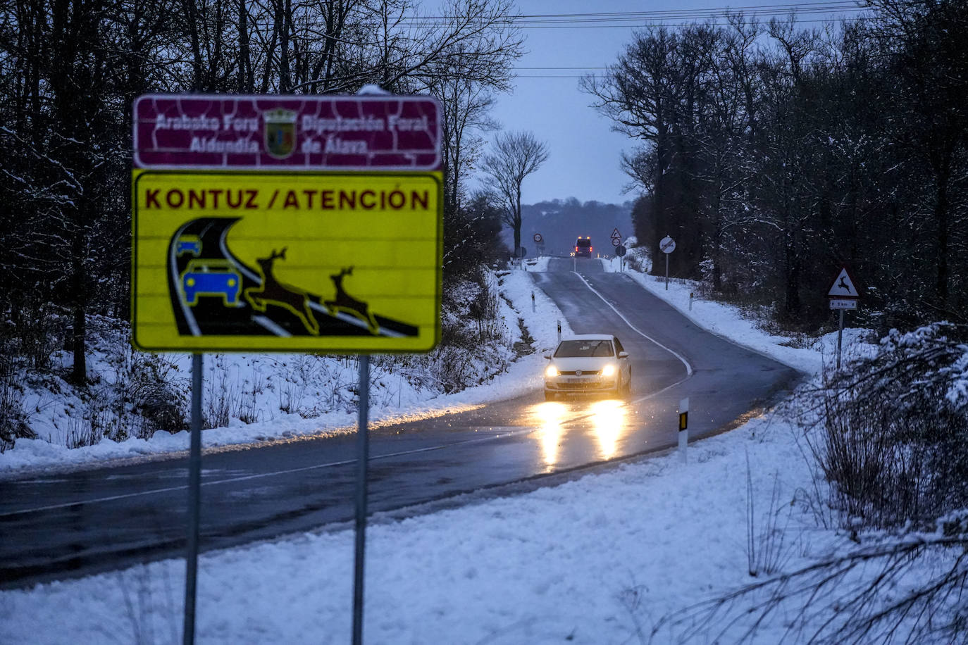 Fotos: Álava, en alerta por la lluvia, la nieve y un Zadorra desbocado