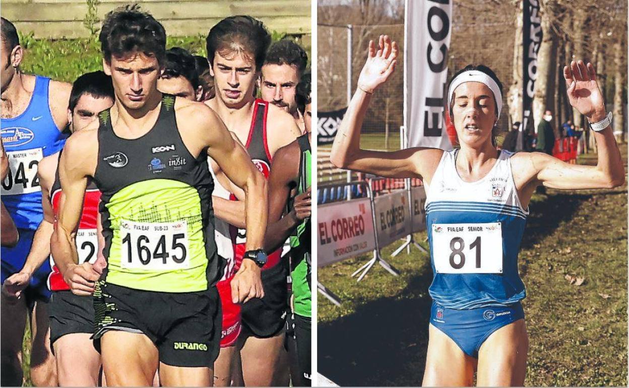 Gontzal Murgoitio y June Zabaleta, los ganadores en el Campeonato de Euskadi de Amurrio. 