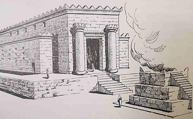 Recreación ideal del templo realizada por Antonio García y Bellido en 1968.