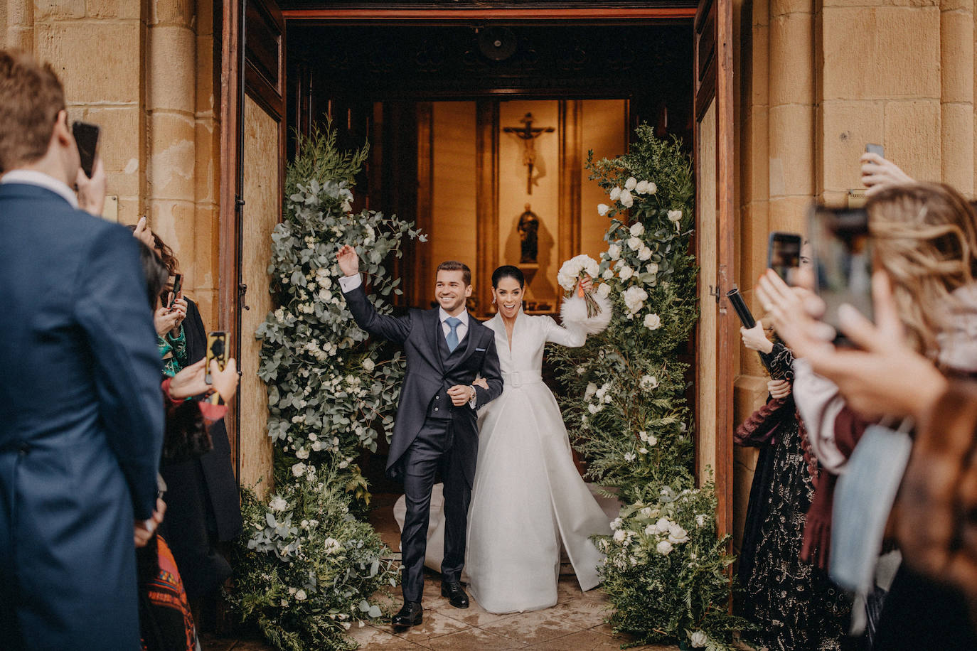 Fotos: La boda navideña de Oilda y Jesús en Getxo: tres vestidos, un trineo y Papá Noel como invitado