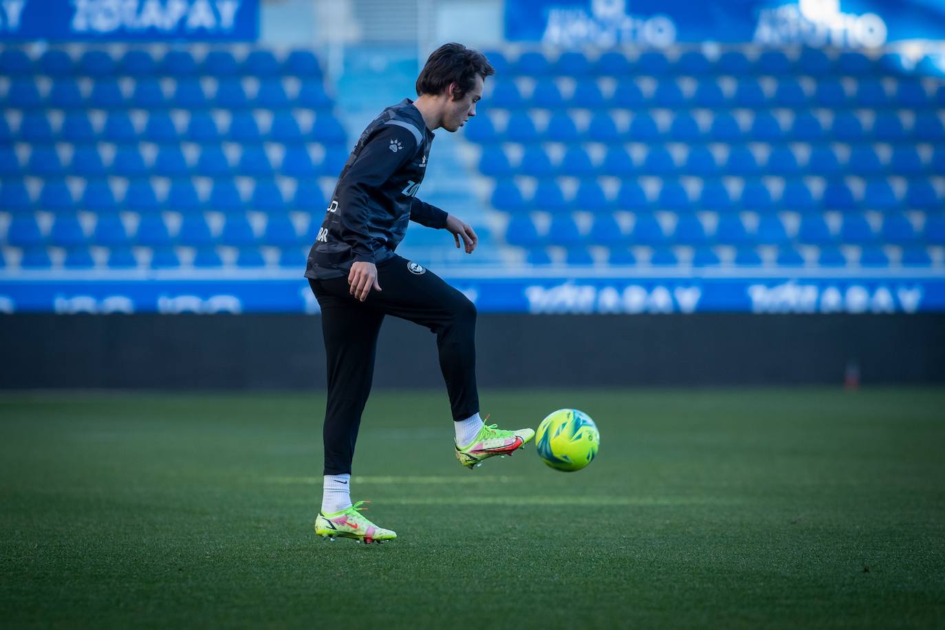 Pellistri, en el entrenamiento de ayer. 