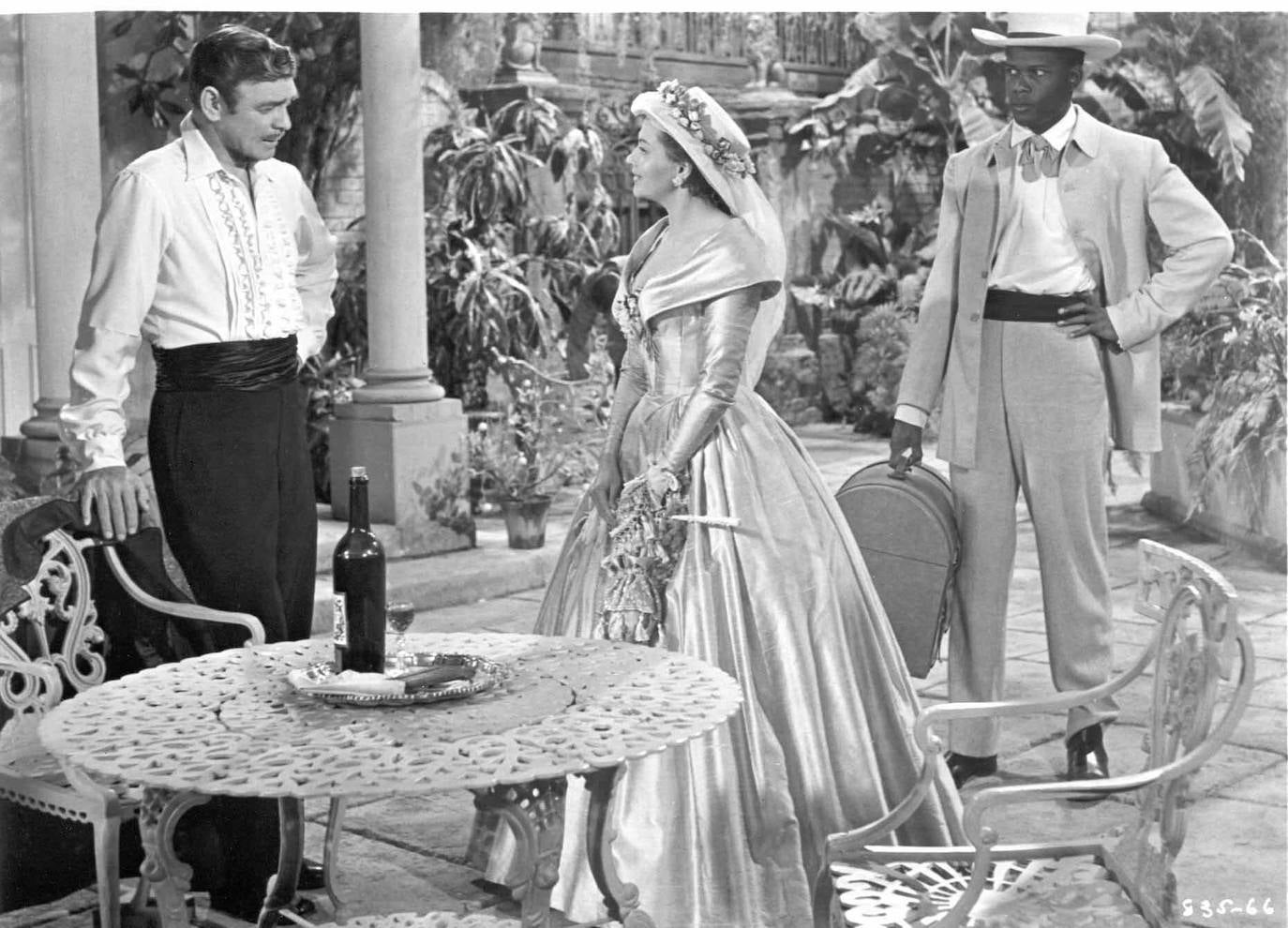 'La esclava libre' (1957). En la imagen, Clark Gable, Yvonne De Carlo y Sidney Poitier.