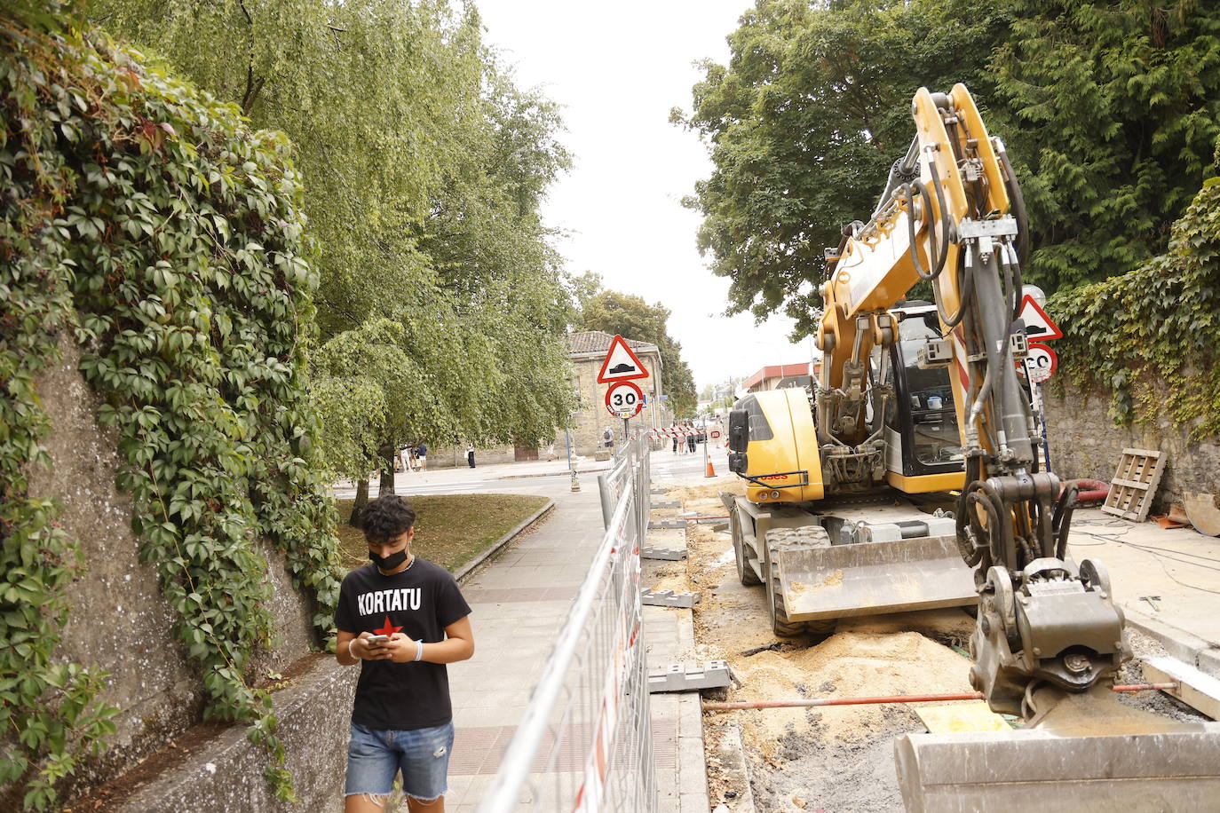 Obras en el paseo de la Senda el pasado mes de septiembre. 