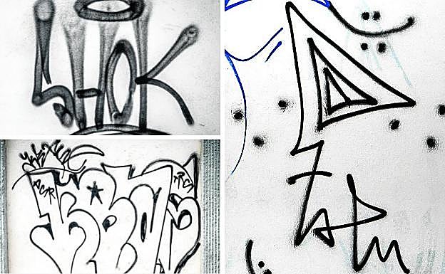 Los 'tags' de SHOK, KRAS y ZSME en las calles de Vitoria. 