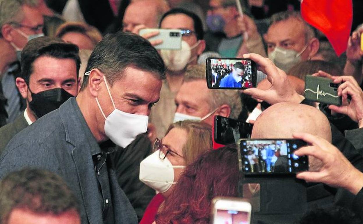 Sánchez, durante un acto ayer en Zamora.