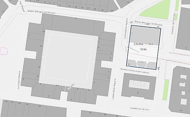 Superficie estimada del hospital de Nuestra Señora del Cabello de Vitoria. 
