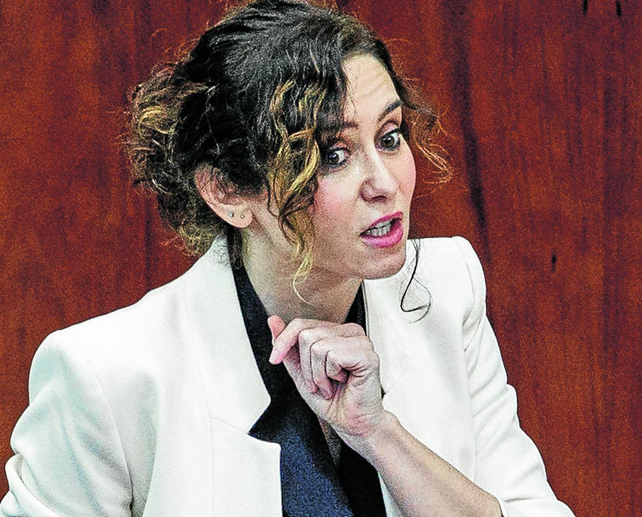 Isabel Díaz Ayuso, ayer en la Asamblea de Madrid. 