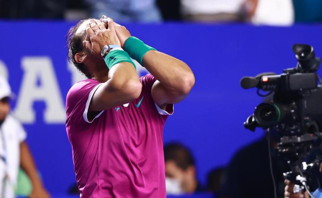 Nadal celebra la victoria tras acabar con Norrie en menos de dos horas. 