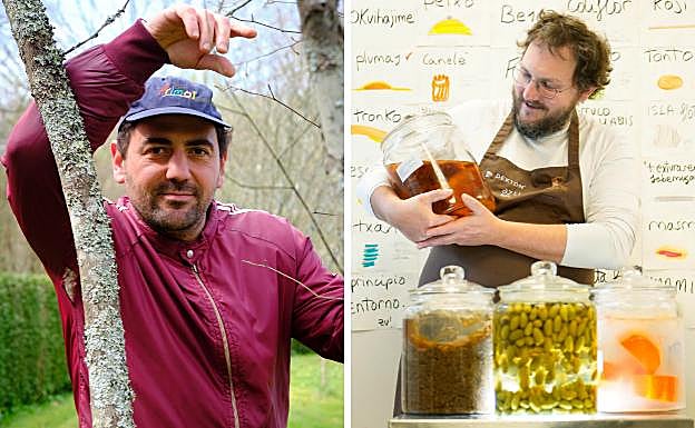 El navarro de Fitero Javier Vergara, uno de los cerebros de Mugaritz. Al lado, Ramón Perisé que lidera creatividad e innovación y es experto en fermentados. 