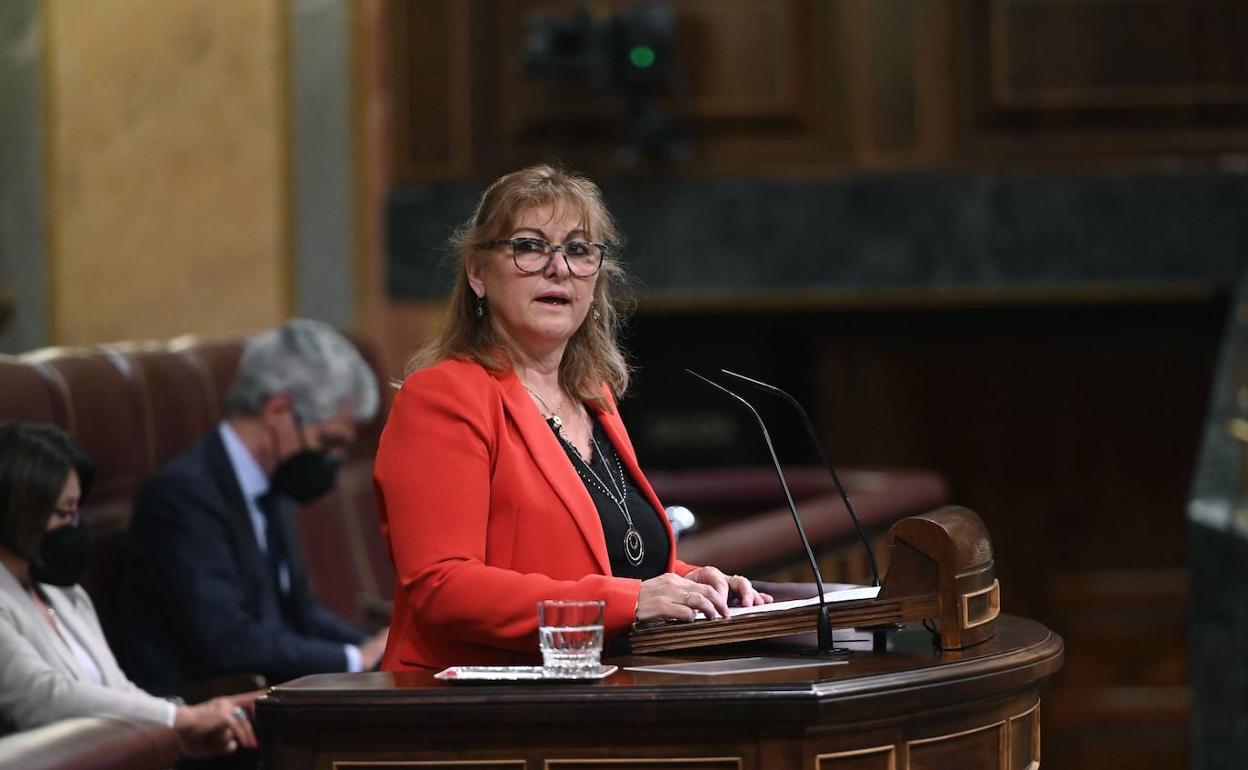 Gloria Sánchez, parlamentaria del PSE, defendiendo la creación del fondo el año pasado en el Congreso. 