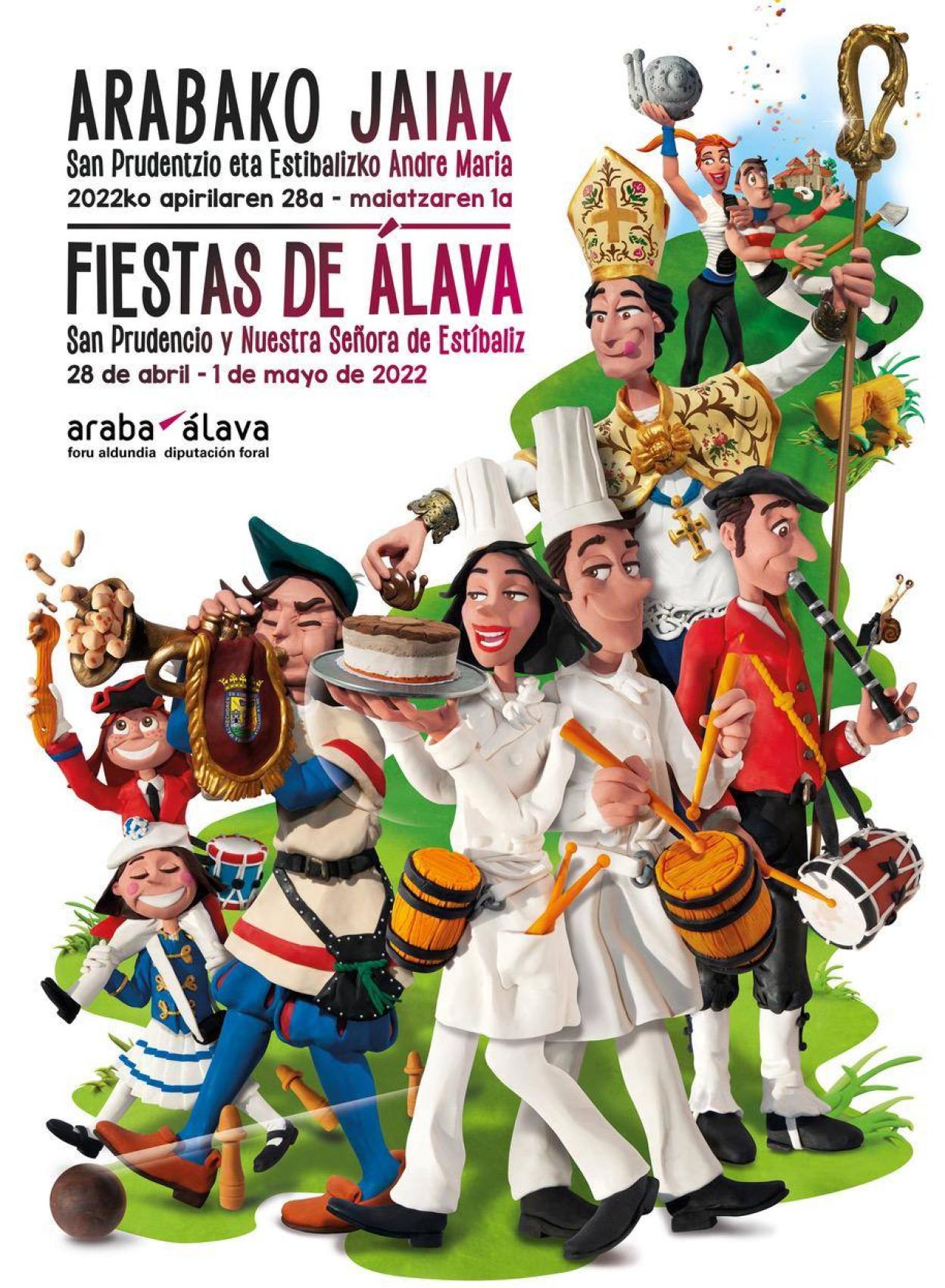 Fiestas de Álava 2022: El cartel de las fiestas de San Prudencio rejuvenece en su regreso