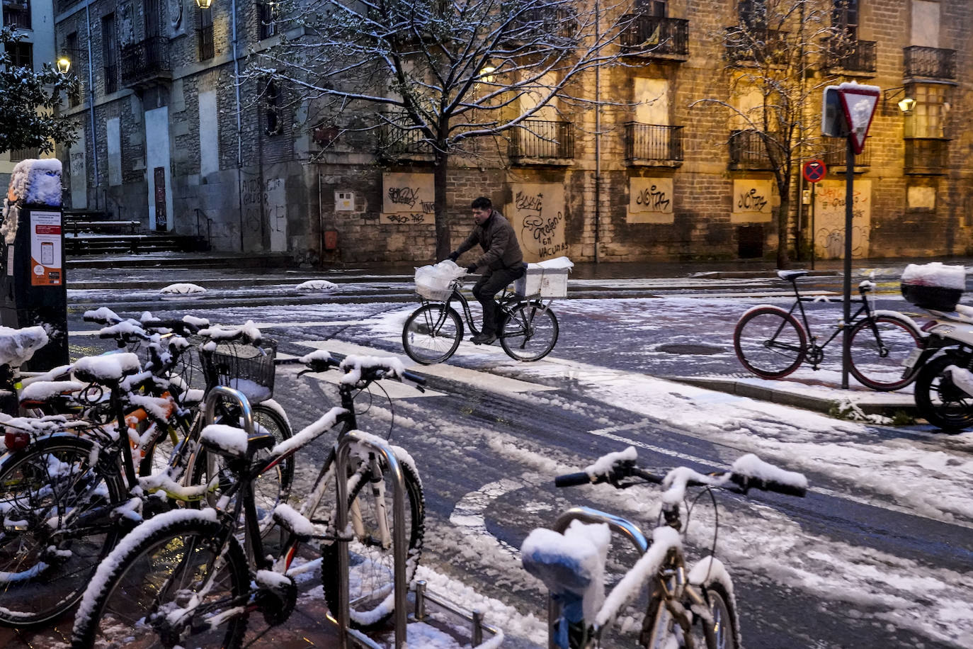 Fotos: El temporal de nieve sorprende a Vitoria y Álava en primavera