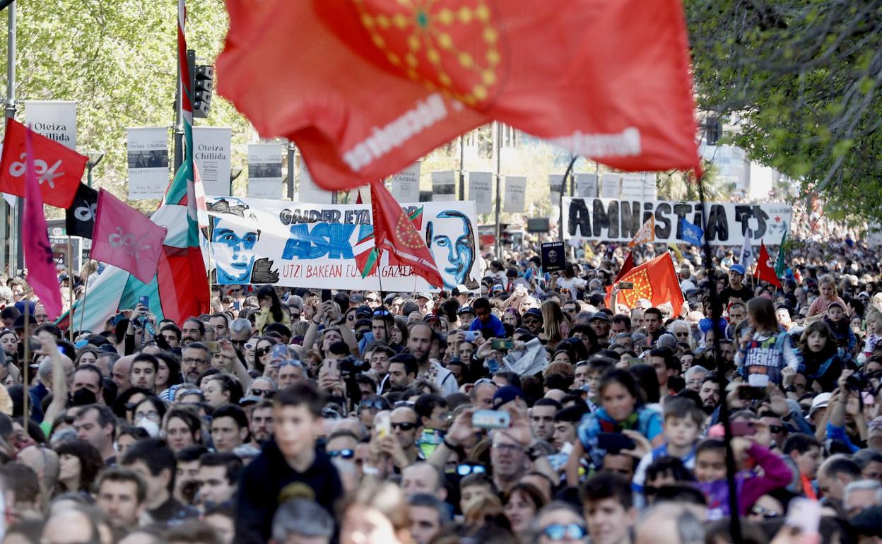 La Korrika a su llegada a San Sebastián, donde finalizó