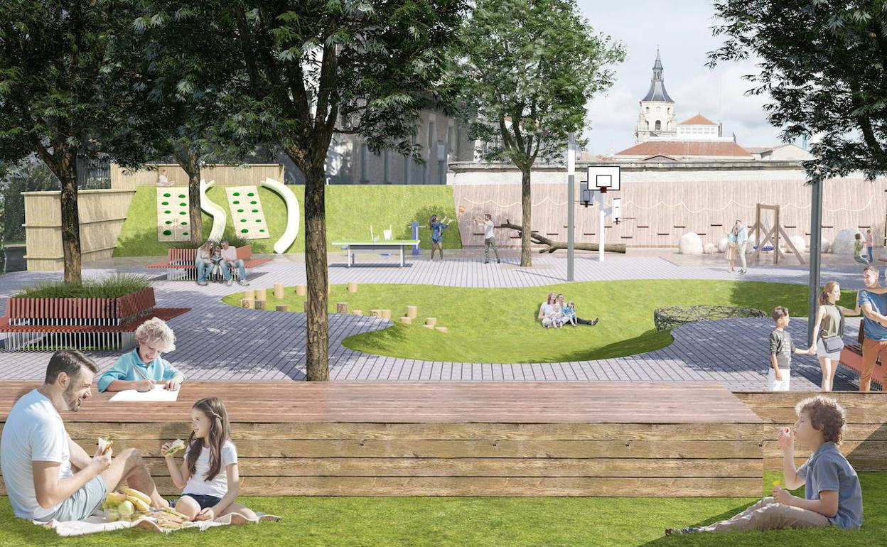 Recreación de la reforma de la plaza Etxauri.