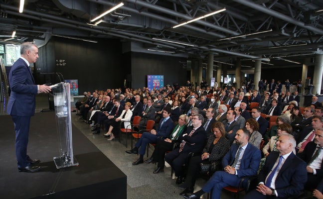 Iñigo Urkullu se dirige a los empresarios vizcaínos durante la cumbre de la pasada semana. 