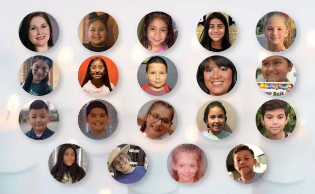 Imagen de algunas de las víctimas tras el ataque al colegio de primaria Robb de Uvalde (Texas).