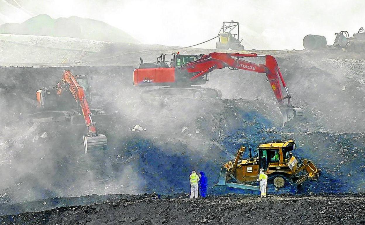 El vertedero de Zaldibar se vino abajo en febrero de 2020. 