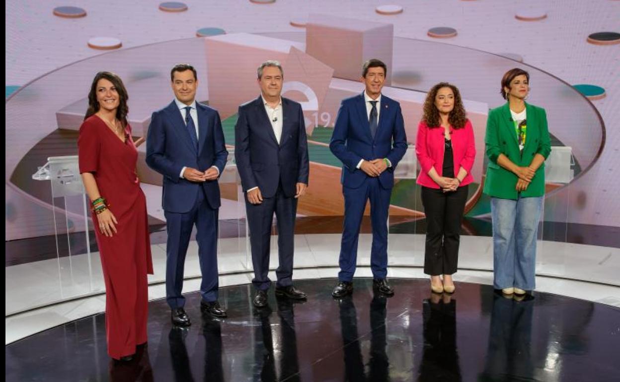 Candidatos en el debate de Canal Sur.