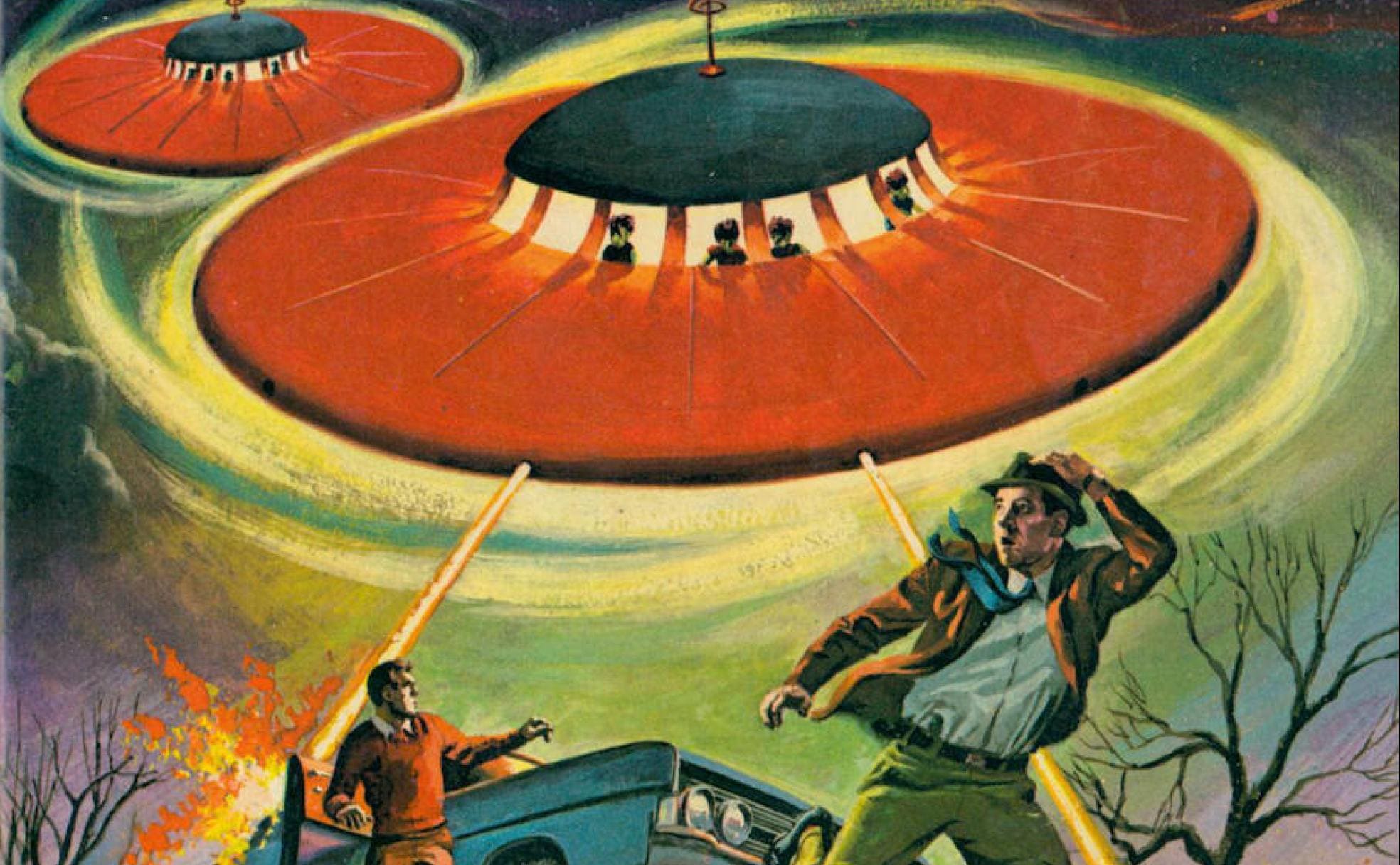 Ilustración de portada del número 1 del cómic estadounidense 'Ufo flying saucers' (1968). 