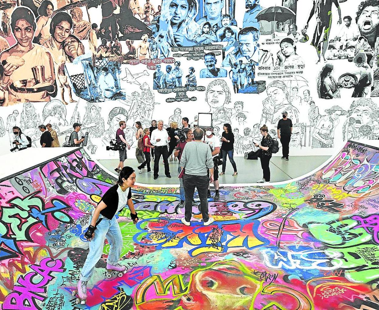 La rampa de skate es parte de una obra del grupo tailandés Baan Noorg Collaborative Arts. 