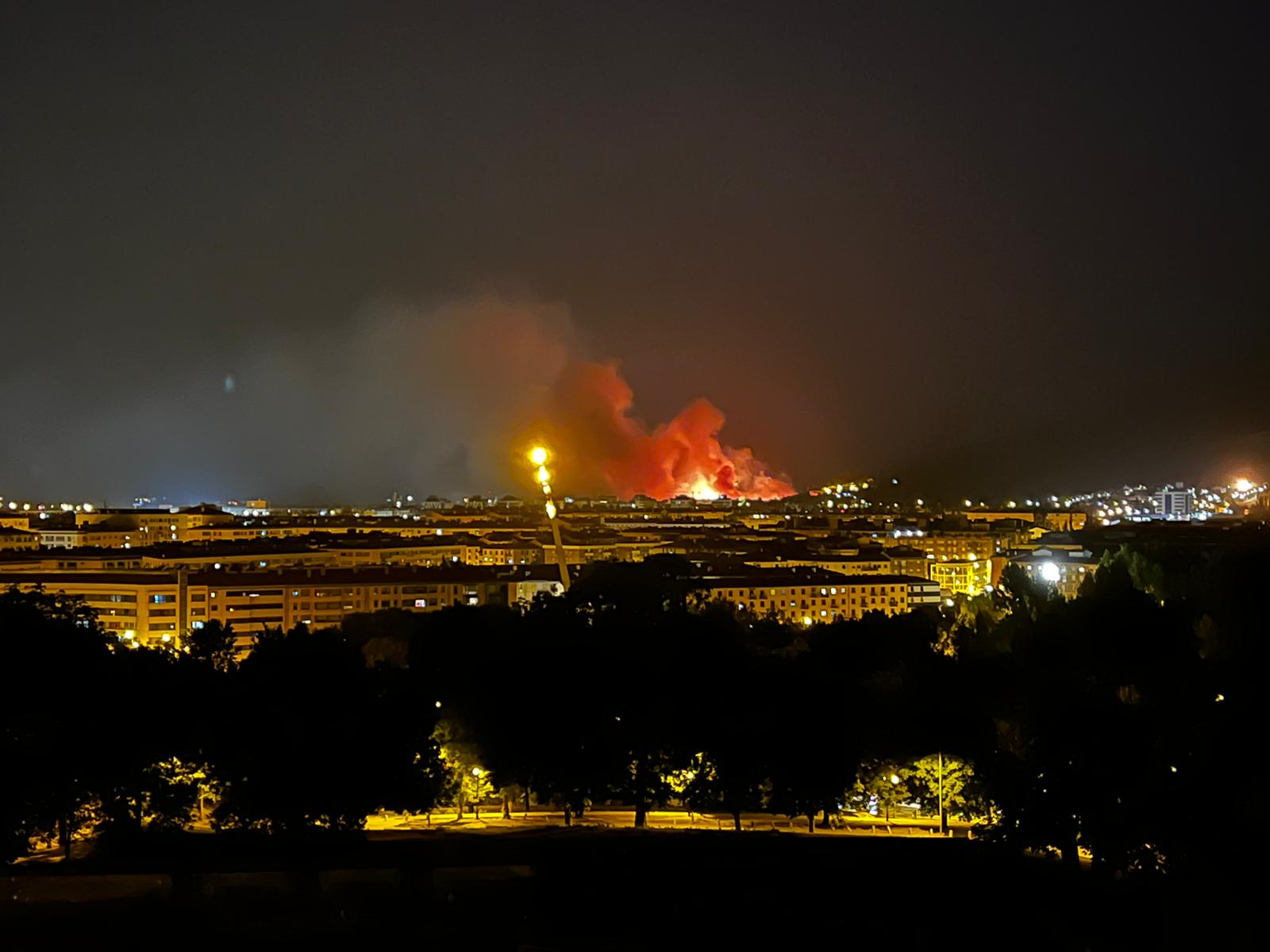 Incendio en la zona de Berriozar.