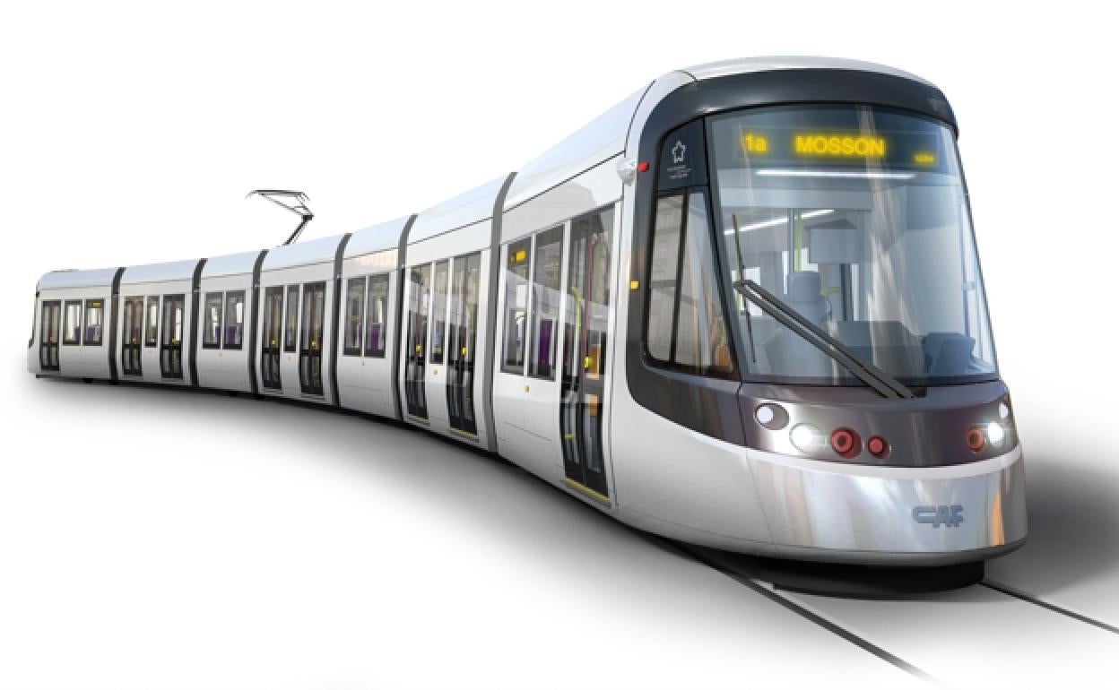 Recreación de los futuros tranvías de CAF para Montpellier.