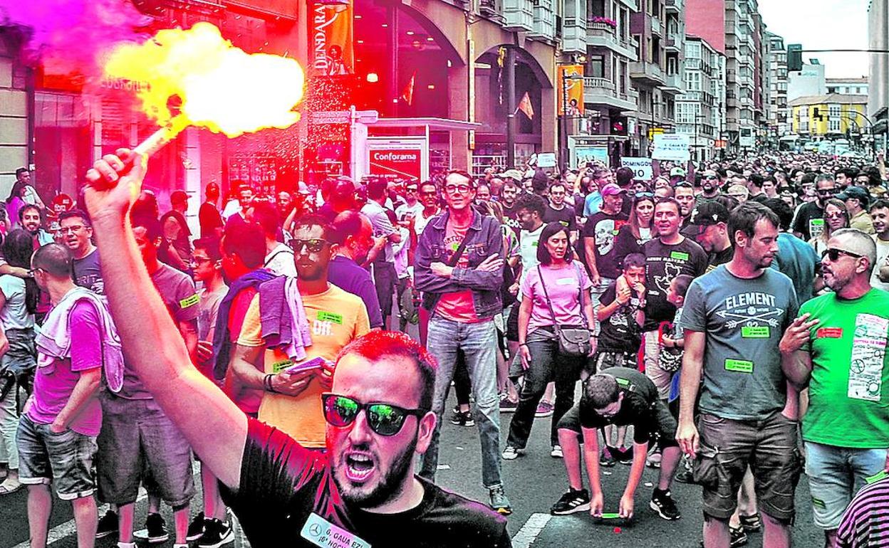 La manifestación de ELA, LAB y ESK fue numerosa.