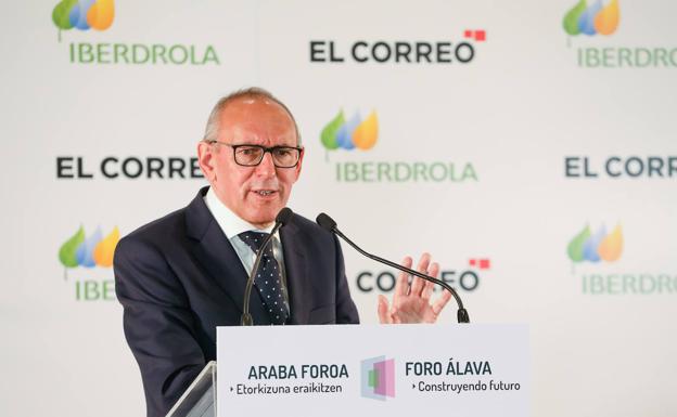 Ramiro González, durante su intervención en el Foro Álava-Construyendo Futuro organizado por EL CORREO con el patrocinio de Iberdrola.