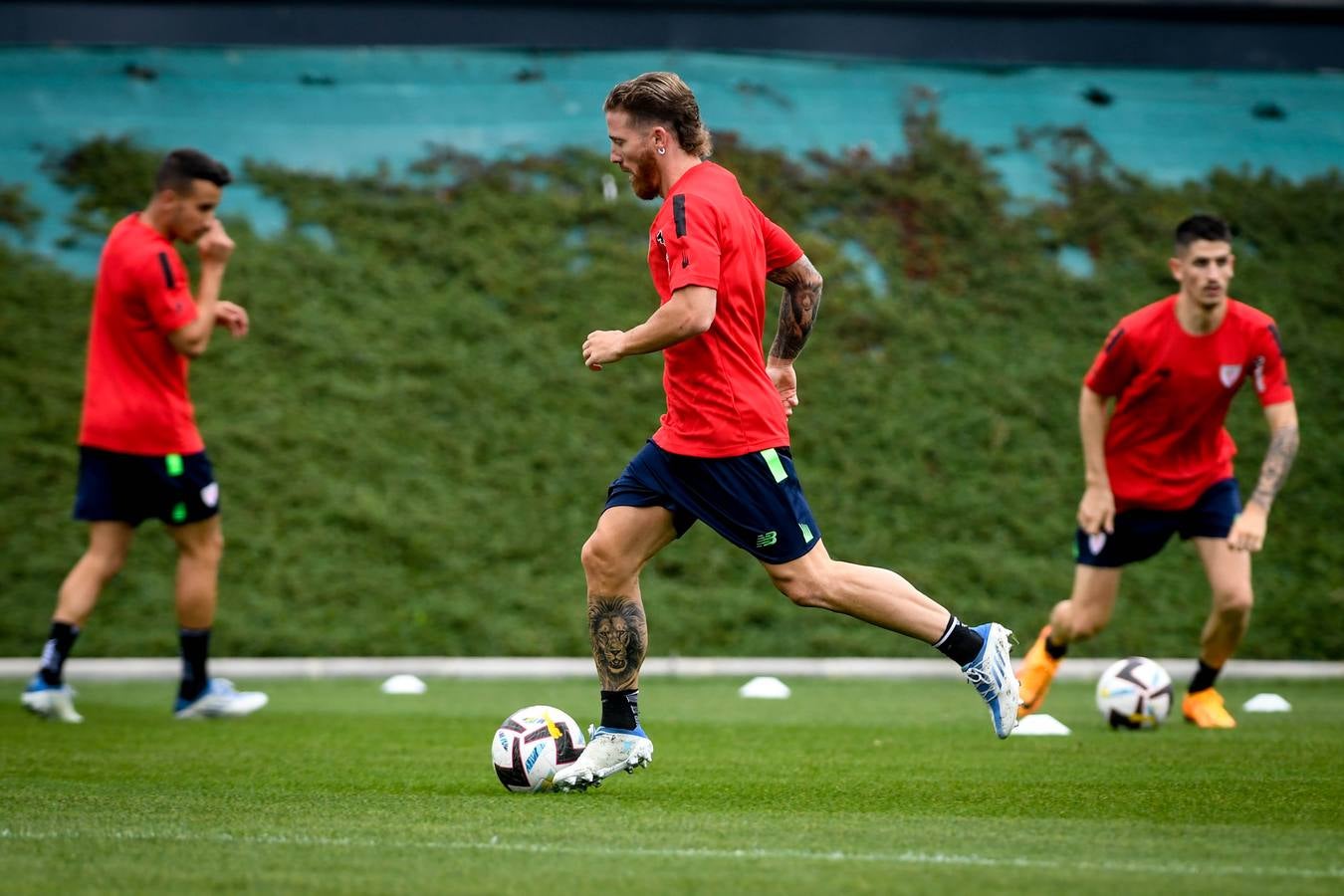 Muniain, en el entrenamiento de este lunes.