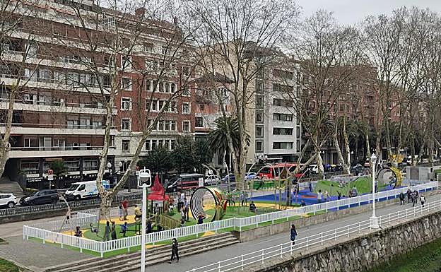 Así quedará la zona de juegos del Campo Volantín. 