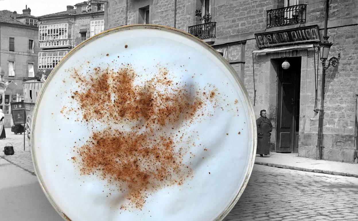 Leche helada y entrada a Casa de Quico en la Plaza del General Loma, ca. 1914. 