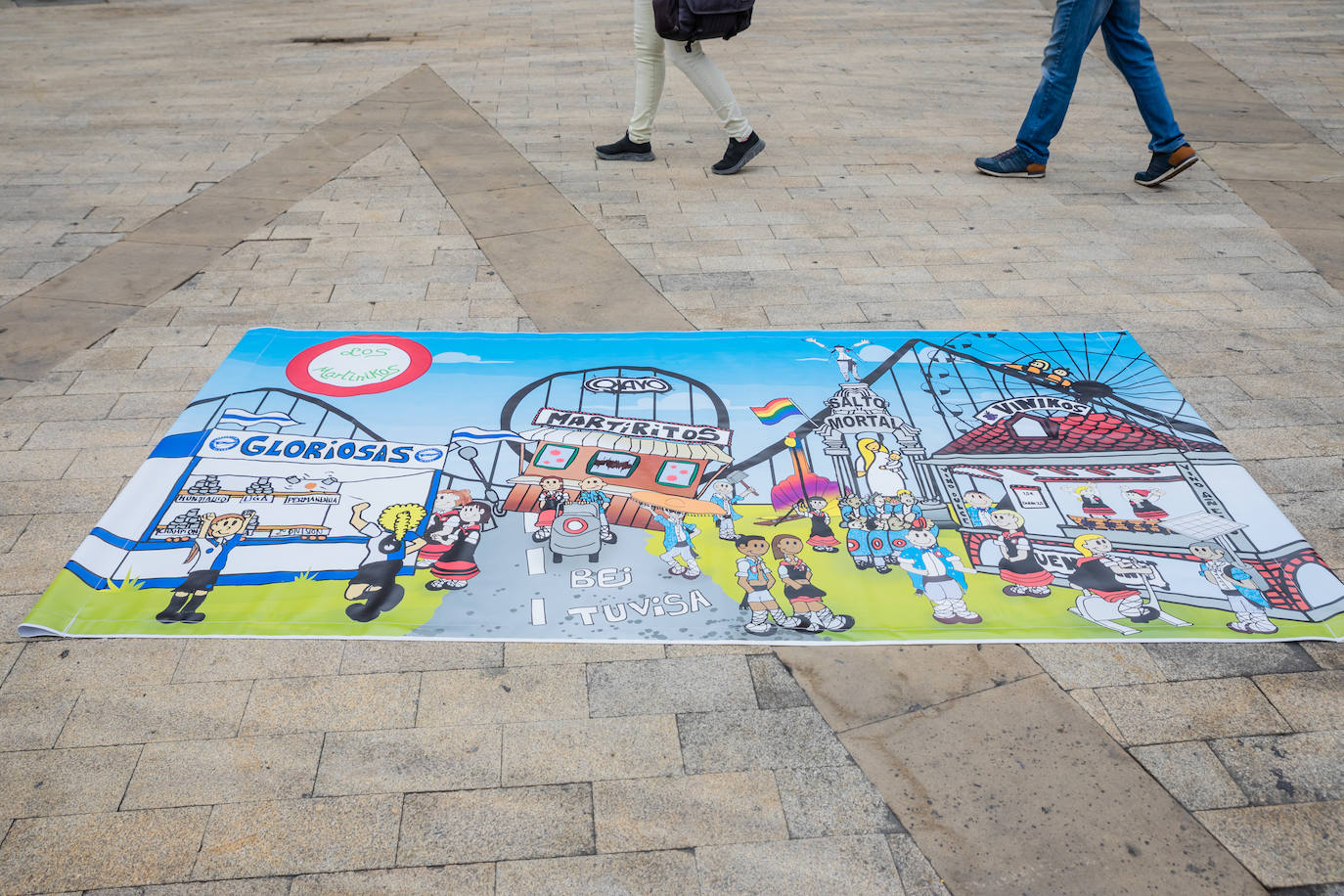 Fotos: Vuelta al humor y la ironía en las pancartas de la Federación de Blusas y Neskas