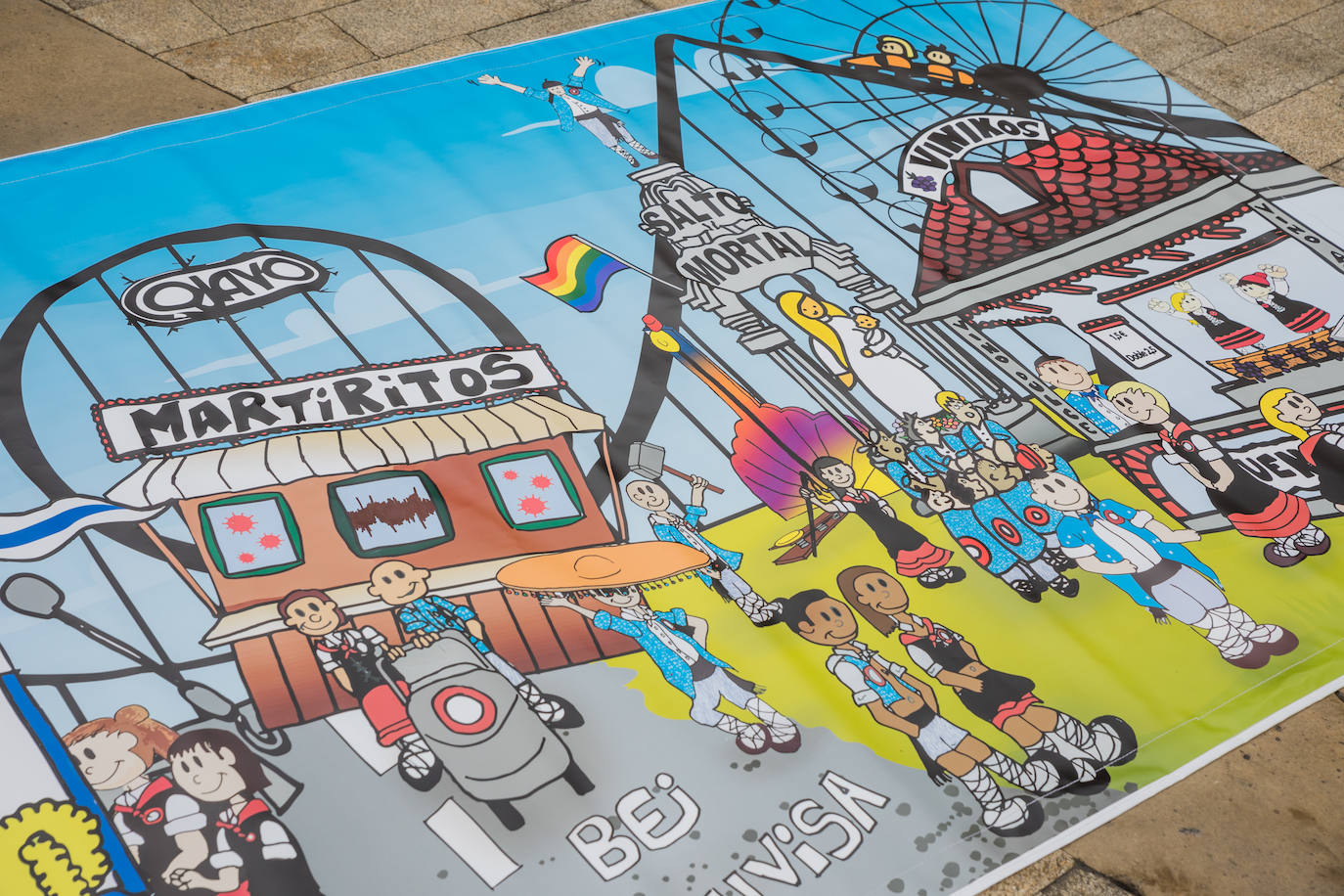 Fotos: Vuelta al humor y la ironía en las pancartas de la Federación de Blusas y Neskas