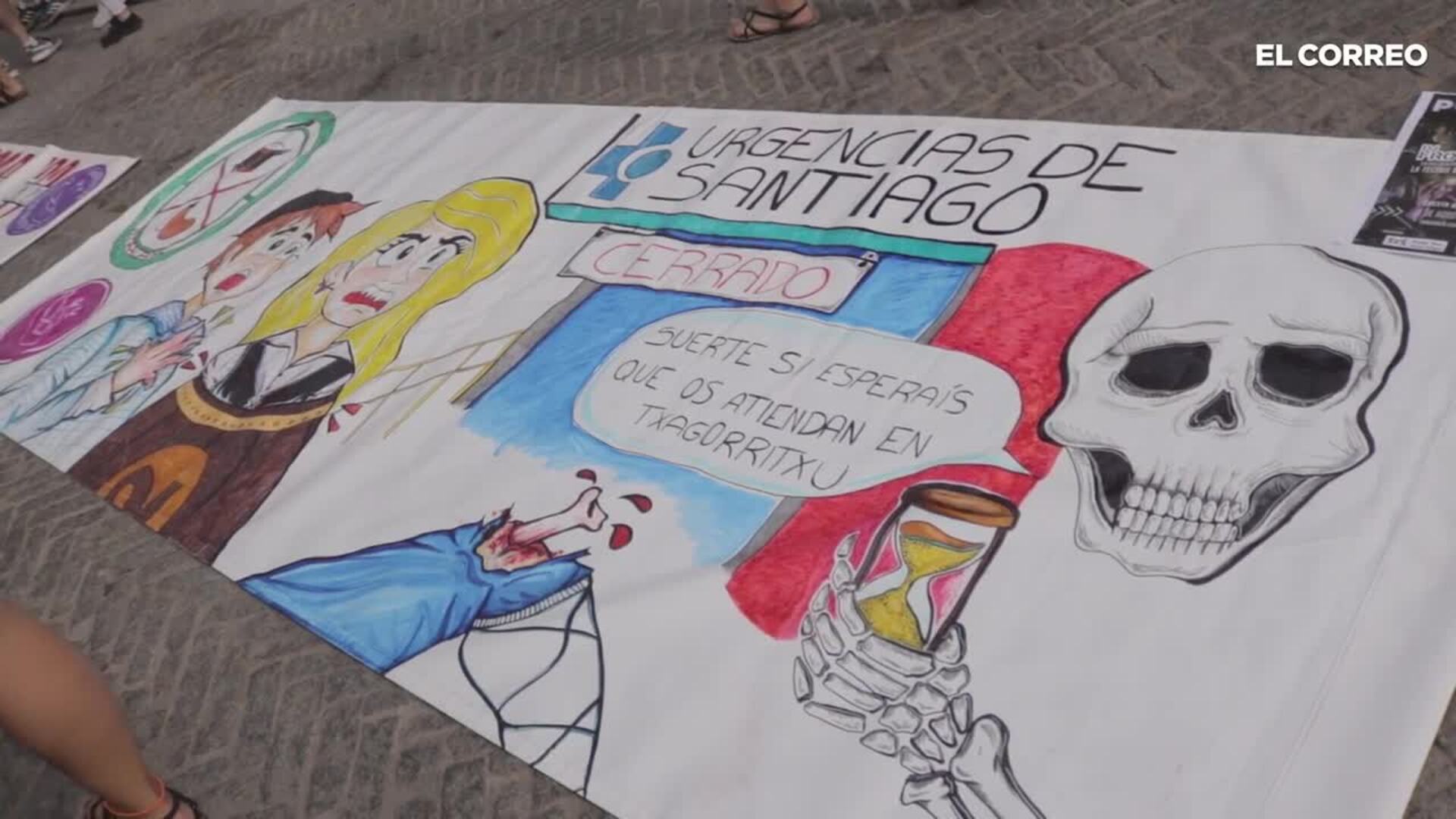 Estas son las pancartas que saldrán en el paseíllo de blusas y neskas