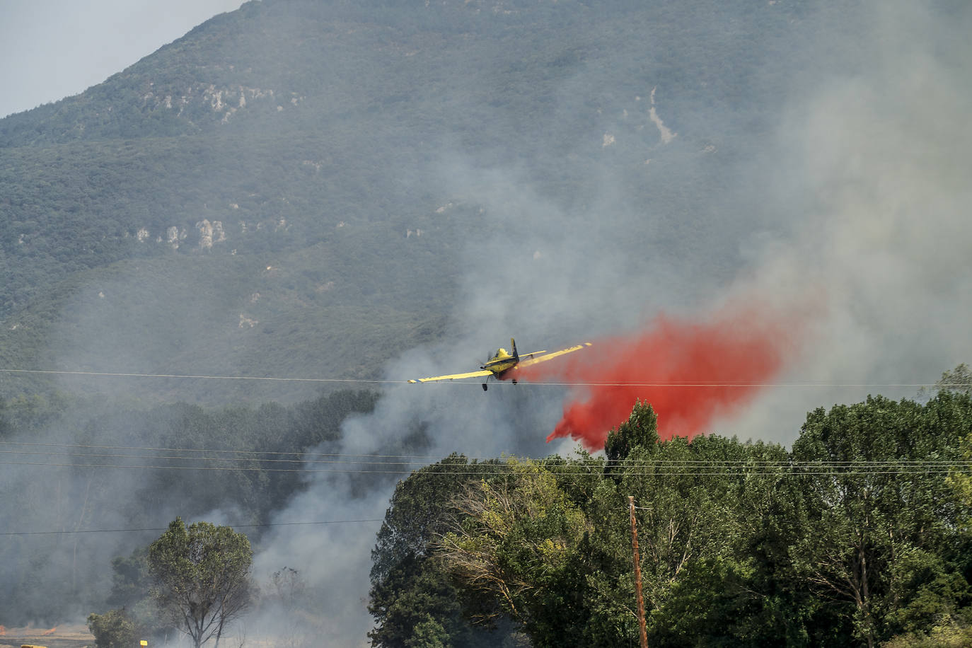 Imagen. Imágenes del incendio declarado en Zambrana
