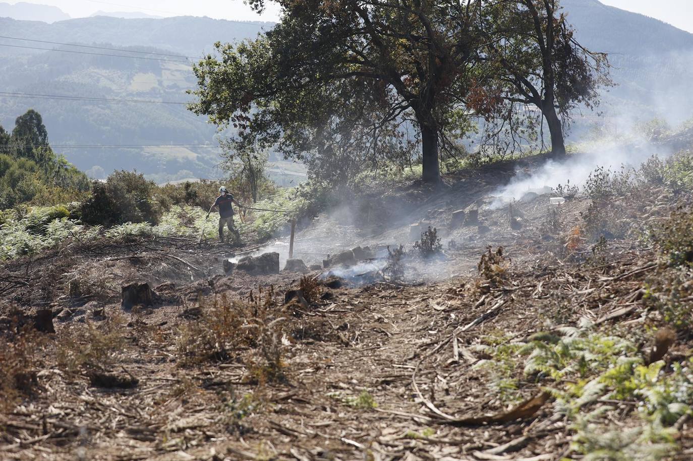 Fotos: Hallan los cuerpos calcinados de dos gemelos de 73 años en un incendio en Basauri