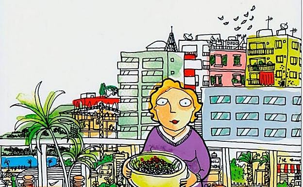 Imagen principal - Arriba, una ilustración de Lena Merhej que forma parte del cómic 'Yogur con mermelada'. Debajo, obras de las estadounidenses Lale Westvind y Tara Booth. 