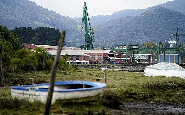 vista de los Astillero Murueta que se proyecta se convierta en una de las sedes del Guggenheim Urdaibai. 