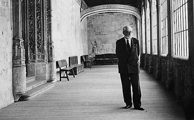 Miguel de Unamuno en la Universidad de Salamanca, en 1934.