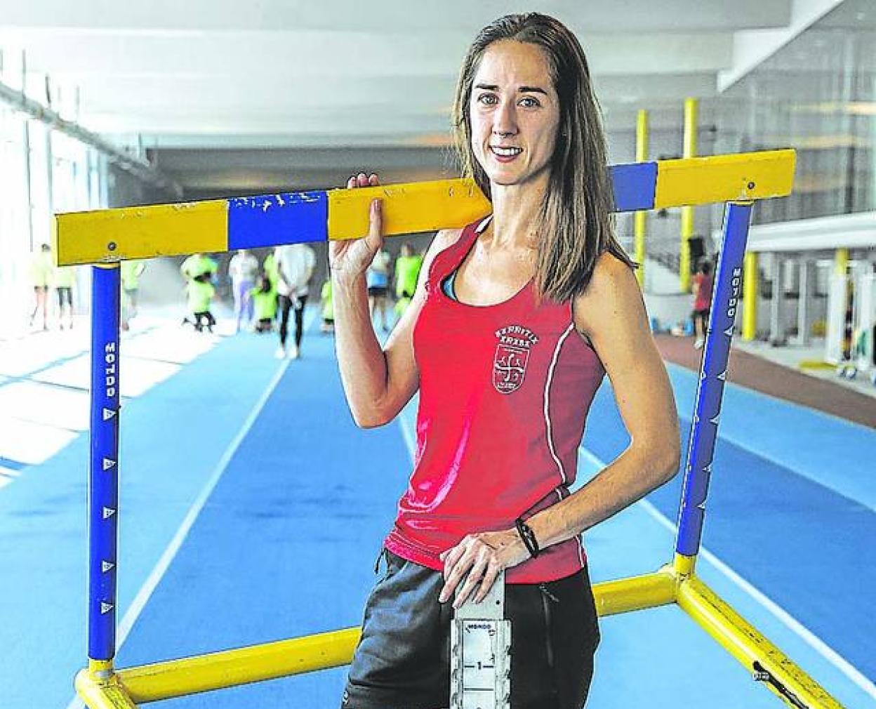 Marta Mirumbrales, en el módulo atlético de Mendizorroza. 