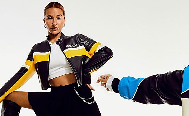 Chaqueta motera de Bershka.