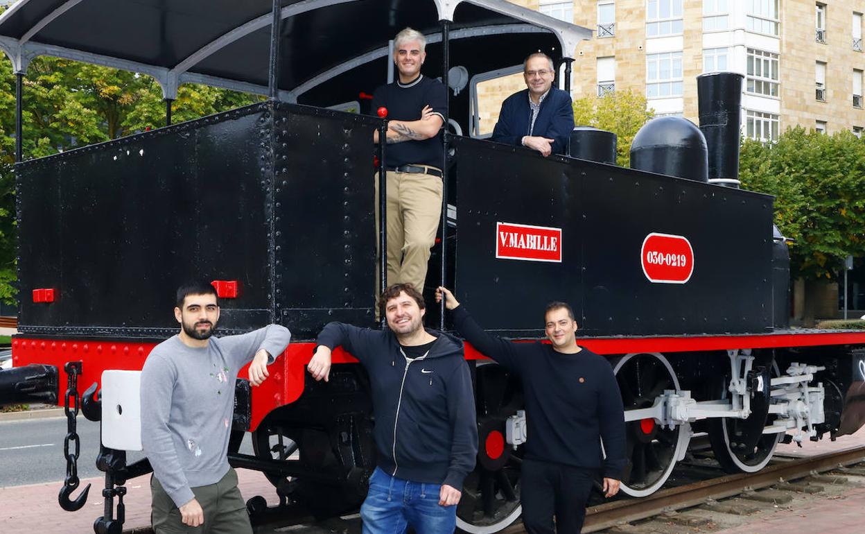 Alejandro Serrano, Alberto Molinero (Erre), Lier Balantzategi (Bocca), Íñigo Ruiz Salazar (La Vasca) y Rubén Osorio (Mima), en Miranda.