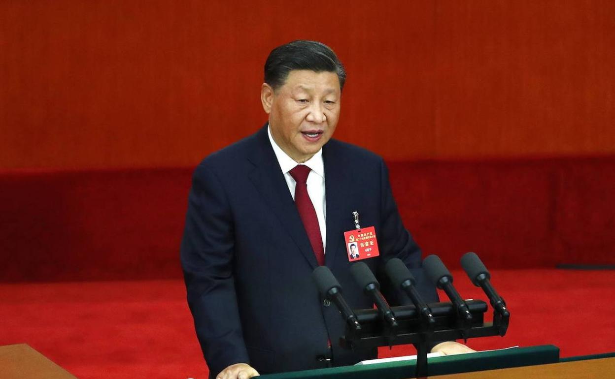 Xi Jinping durante la apertura del XX Congreso del Partido Comunista de China. 