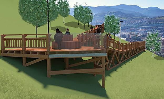 Reconstrucción de los miradores de la futura pasarela. 